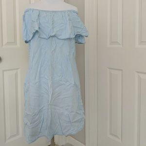 Old Navy chambray denim ruffle dress coverup M